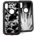 2x Decal style Skin Wrap Set compatible with Otterbox Defender iPhone X and Xs Case - Electrify White (CASE NOT INCLUDED)