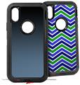2x Decal style Skin Wrap Set compatible with Otterbox Defender iPhone X and Xs Case - Smooth Fades Blue Dust Black (CASE NOT INCLUDED)