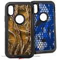 2x Decal style Skin Wrap Set compatible with Otterbox Defender iPhone X and Xs Case - WraptorCamo Grassy Marsh Camo Orange (CASE NOT INCLUDED)