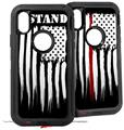 2x Decal style Skin Wrap Set compatible with Otterbox Defender iPhone X and Xs Case - Yeti Colster Brushed USA American Flag I Stand (CASE NOT INCLUDED)