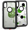 2x Decal style Skin Wrap Set compatible with Otterbox Defender iPhone X and Xs Case - Mushrooms Green (CASE NOT INCLUDED)