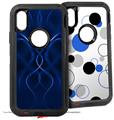 2x Decal style Skin Wrap Set compatible with Otterbox Defender iPhone X and Xs Case - Abstract 01 Blue (CASE NOT INCLUDED)