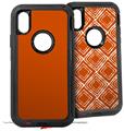 2x Decal style Skin Wrap Set compatible with Otterbox Defender iPhone X and Xs Case - Solids Collection Burnt Orange (CASE NOT INCLUDED)
