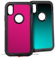 2x Decal style Skin Wrap Set compatible with Otterbox Defender iPhone X and Xs Case - Solids Collection Fushia (CASE NOT INCLUDED)