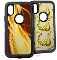 2x Decal style Skin Wrap Set compatible with Otterbox Defender iPhone X and Xs Case - Mystic Vortex Yellow (CASE NOT INCLUDED)
