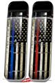 Skin Decal Wrap 2 Pack for Smok Novo v1 Painted Faded Cracked Blue Line Stripe USA American Flag VAPE NOT INCLUDED