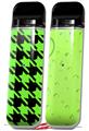 Skin Decal Wrap 2 Pack for Smok Novo v1 Houndstooth Neon Lime Green on Black VAPE NOT INCLUDED