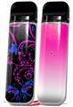 Skin Decal Wrap 2 Pack for Smok Novo v1 Twisted Garden Hot Pink and Blue VAPE NOT INCLUDED