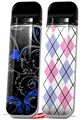 Skin Decal Wrap 2 Pack for Smok Novo v1 Twisted Garden Gray and Blue VAPE NOT INCLUDED