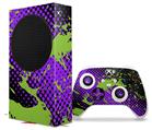 WraptorSkinz Skin Wrap compatible with the 2020 XBOX Series S Console and Controller Halftone Splatter Green Purple (XBOX NOT INCLUDED)