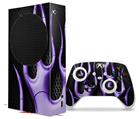 WraptorSkinz Skin Wrap compatible with the 2020 XBOX Series S Console and Controller Metal Flames Purple (XBOX NOT INCLUDED)
