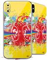 2 Decal style Skin Wraps set for Apple iPhone X and XS Rainbow Music