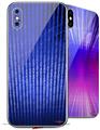 2 Decal style Skin Wraps set for Apple iPhone X and XS Binary Rain Blue