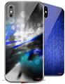 2 Decal style Skin Wraps set for Apple iPhone X and XS ZaZa Blue