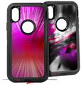 2x Decal style Skin Wrap Set compatible with Otterbox Defender iPhone X and Xs Case - Bent Light Pinkish (CASE NOT INCLUDED)