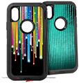 2x Decal style Skin Wrap Set compatible with Otterbox Defender iPhone X and Xs Case - Color Drops (CASE NOT INCLUDED)