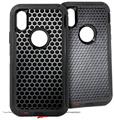 2x Decal style Skin Wrap Set compatible with Otterbox Defender iPhone X and Xs Case - Mesh Metal Hex 02 (CASE NOT INCLUDED)