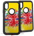 2x Decal style Skin Wrap Set compatible with Otterbox Defender iPhone X and Xs Case - Rainbow Music (CASE NOT INCLUDED)