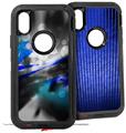 2x Decal style Skin Wrap Set compatible with Otterbox Defender iPhone X and Xs Case - ZaZa Blue (CASE NOT INCLUDED)