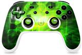 Skin Decal Wrap works with Original Google Stadia Controller Cubic Shards Green Skin Only CONTROLLER NOT INCLUDED
